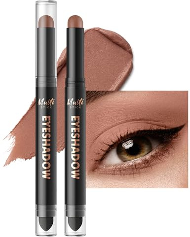 Jutqut Braun Lidschatten Stift Matt, Brown Matt Eyeshadow Stick,#03 | Langanhaltender & Wasserfester, Hochpigmentierter, Knitterfreie, Wischfeste Formel, Smooth