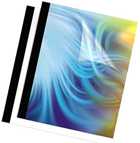 Fellowes Thermal Presentation Covers, 3/8-Inch, Transparent Front, Linen Textured Black Back, 10 per Pack (5256101)