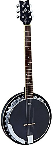 Ortega Banjo Raven Series 6-String Incluye funda y sistema Pickup Negro Incluye funda OBJE3506-SBK