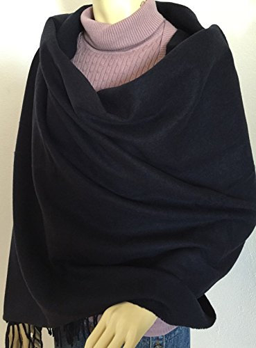Wollschal in Navy, Winterschal in XXL Größe, Umhang, Cape, 100% Wolle