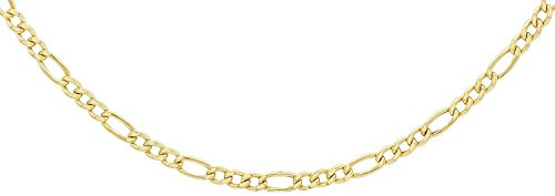PRINS JEWELS 14 Karat 585 Gold Italienisch Flach Figaro Gelbgold Unisex Kette - Breite 3 mm