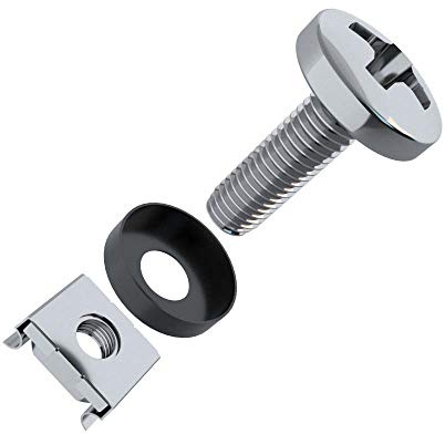 Cage Nuts and Rack Screw Kit M6 x 16mm Zinc Plated (50-Pack)