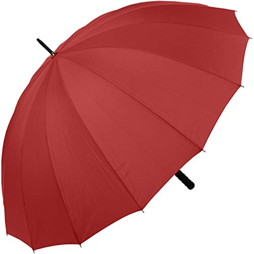 iX-brella - Leichter XXL Partnerschirm 16-teilig mit angenehmen Softgriff - Durchmesser 1,29 Meter - dunkelrot