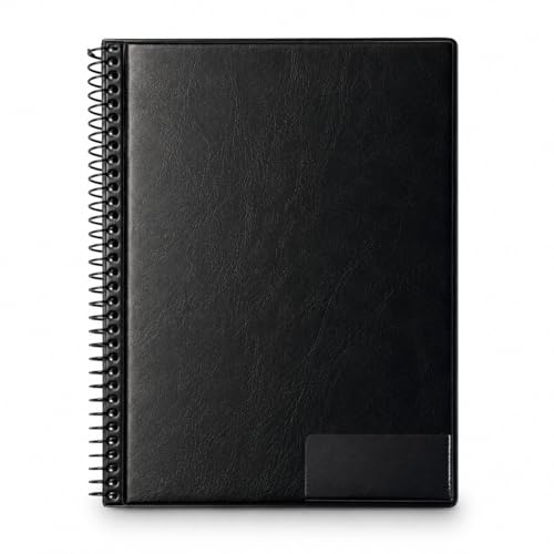 ggm® Marschmappen/Notenmappe - 14,0 x 19,0 cm (B/H) Folientaschenformat, hochformat, mit 15 Klarsichttaschen,Farbe. schwarz, original ggm, made in germany