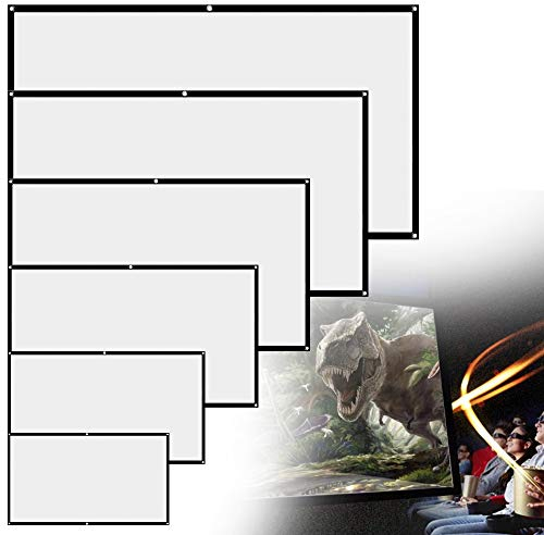 Schermo Proiezione,16: 9 HD 4K Schermo da Proiettore Portatile Pieghevole Bianco Supporto per Angolo Visione 160 Gradi per Cinema Home Theater per Interni All'aperto (72-159cm(W) X 90CM(H))