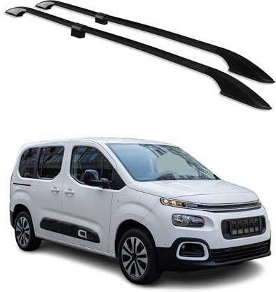 OMAC Dachreling Relingträger kompatibel mit Citroen Berlingo 2018-2025 Kurzer L1 Alu Schwarz