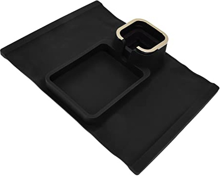 Uxsiya Soporte para Tazas Antideslizante Estable Con 4 Tubos de Hierro Inferiores para Balcón Portavasos Sofá Bandeja Portavasos(Color Negro Mejorado)