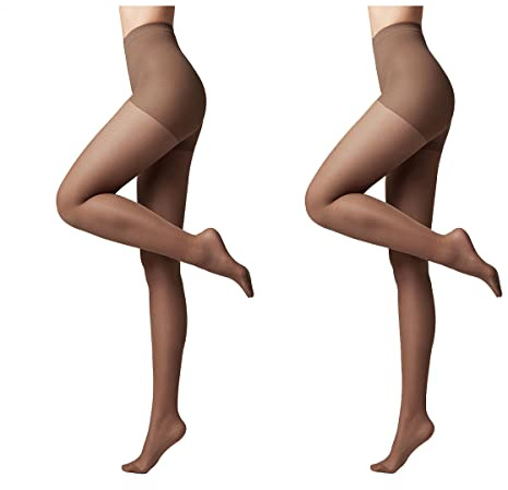 Conte elegant ACTIVE 40 DEN Figurformende Feinstrumpfhose Damen 2er-Pack | 81% Polyamid, 19% Elasthan mit Baumwollzwickel, stützend mit Kompression – formt Bauch, Taille und Hüfte.
