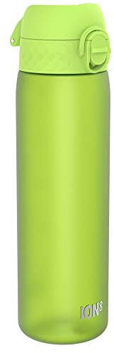 Ion8 Water Bottle, 500 ml/18 oz, Leak Proof, Easy to Open, Secure Lock, Dishwasher Safe, BPA Free, Hygienic Flip Cover, Carry Handle, Fits Cup Holders, Easy Clean, Carbon Neutral, Green