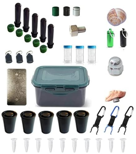 53 tlg Geocache Set Versteck Schnecke Schraube magnetisch Hutmutter Petling Nano