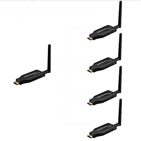 Extender HDMI Wireless Plug and Play 50M Wireless HDMI Transmitter and 4 Receiver 1080P HD 5G Wifi for Laptop to TV (1 TX to 4 RX)