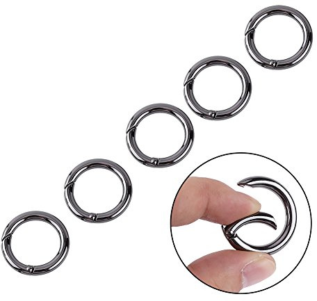 O-ringskarbinhake, Nyckelringskarbinhake, 5 St Zinklegering Rund Karbinhake Fjäderfäste med Låshake Nyckelring Nyckelringspänne