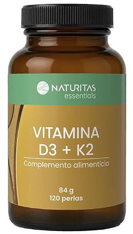 Vitamina D3 y K2 | 120 perlas | Naturitas Essentials | Apoyo Huesos