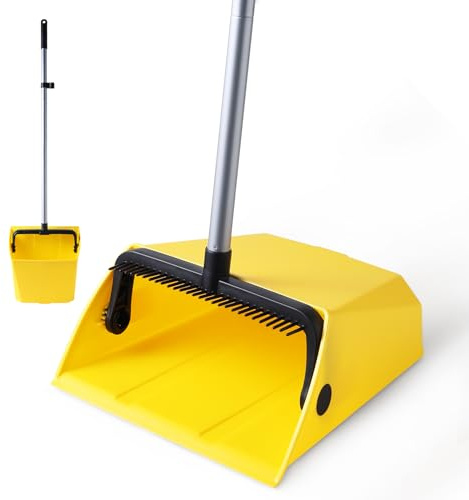 Yocada Commercial Dustpan with Comb Outdoor Indoor for Courtyard Garage Lobby Mall Market Floor Home Kitchen Room Office Pet Hair Rubbish