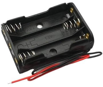 SBTRKT Mallette de Rangement for Piles AAA, en Plastique Noir, Support de boîte for Piles AAA, Fil 3X1.5V AAA