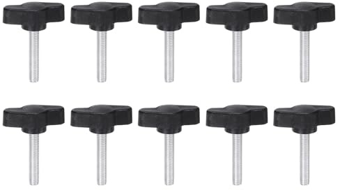 QUARKZMAN 10 Stück Rändelschrauben mit T Flügelknöpfe M5 x 25mm Kunststoff T-Kopf Klemmschraube Flügelschraube Haltegriffe 27mm Klemmknopf Daumenschraube Spannschraube Handknauf für Maschine