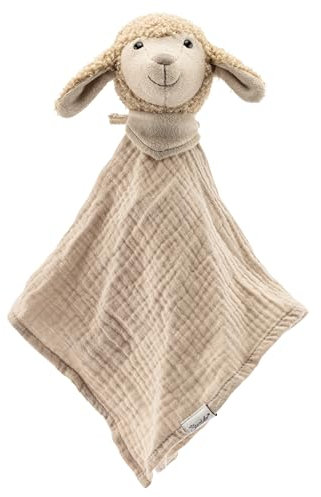 Sterntaler Schmusetuch L Schaf Flocke - Baby Kuscheltuch aus leichtem Musselin - Baby und Kinder Schnuffeltuch aus hochwertigen Materialien - Kuscheltier für zu Hause & Unterwegs, beige