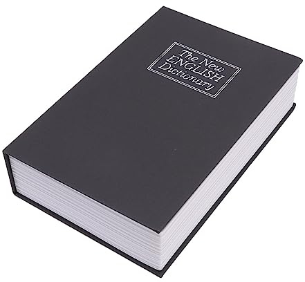 Cassetta di sicurezza per libri di deviazione, Cassaforte per libri di deviazione con serratura a combinazione, Cassetta di sicurezza nascosta in metallo, Scatola per raccolta di (Black)