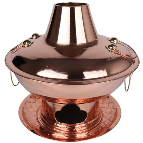 Fondue Olla Hot Pot Olla Caliente Tradicional China, Olla Caliente De Cobre, Olla Caliente De Carbón, Adecuada Para Amigos De La Familia Fondue Queso(36cm)