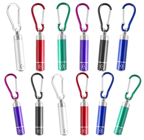 Mini Taschenlampe Schlüsselanhänger,12 Pcs Schlüsselanhänger Taschenlampe,Mini Led Taschenlampe Schlüsselanhänger, Mehrfarbige,für Notfall,Camping,Geschenke für Mitgebsel Kindergeburtstag (12)