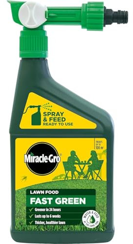 Miracle-Gro Evergreen Fast Green 1L Spray & Feed – Liquid Lawn Fertiliser for Rapid Greening – Easy-to-Use Lawn Treatment for Thicker, Healthier Grass