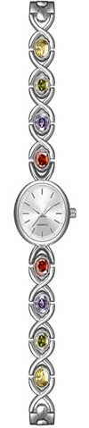 JUSKAQZYI Reloj de Cuarzo Vintage Luz Ovalada Pulsera de Color de Lujo Mira a Prueba de Agua Un Gran Regalo para Mujeres Oro/Plata