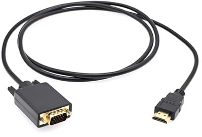 JZK 1,5 m Cavo HDMI a VGA, adattatore convertitore unidirezionale HDMI maschio a VGA maschio per computer, laptop, PC, monitor, proiettore, HDTV, per Roku, per Xbox