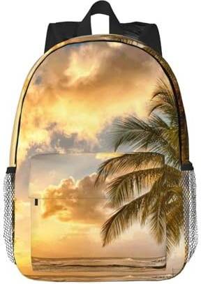 YFSGDLBN Sac à dos de voyage imprimé palmier hawaïen coucher de soleil