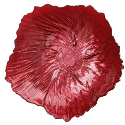 Ligeinsrk Ciotola di Frutta in Vetro, Ciotola di Vetro Decorativa a Forma di Fiori, di capacità, Piatto di Caramelle Non Cali