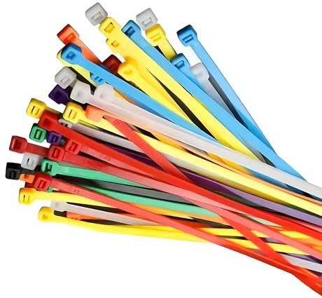 120Pcs Coloured Cable Ties, Reusable Cable Ties Self-Locking Mechanism Nylon Plastic Secure Heavy Duty Wraps Locking for Home Office Garden Garage and Workshop 200mm*24mm 6 Colors