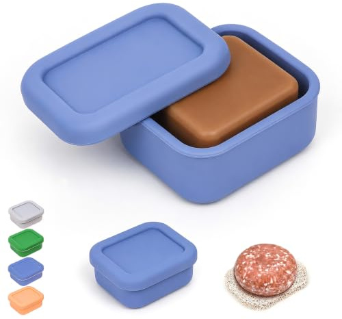 AIDIMMING Small Leakproof Silicone Travel Soap Case & Shampoo Bar Holder | for Travelers & Gym, Camping, Airplane Essentials | Hold Various Types of Shampoo Bars or Small Bars of soap (Deep Blue)