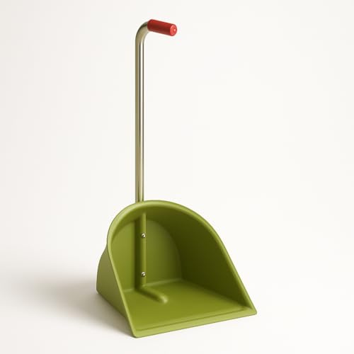 ERPINA® Bollensammler 80cm grün - robuste Bollenschaufel mit viel Volumen für Pferdehalter, Landwirte & Stallbetreiber - ideal zum schnellen Aufsammeln von Pferdeäpfeln & Mist + Forke Mistschaufel