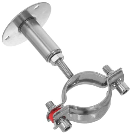 Warmhm 2 Pezzi Supporto Muro in Acciaio Inox per Tubi Morsetto Regolabile per Tubo con Fissaggio Parete e Soffitto Staffa Resistente Bulloni e Tasselli Inclusi per Installazioni