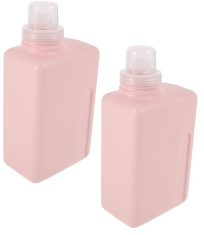 BESTYASH 2 Stück-pack Nachfüllbare Waschmittelspender 1000ml Quadratisch aus Hdpe mit Rosa Farbe Platzsparendes Design für Küche und Reinigung Zufällige Farbe