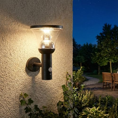 Arum Applique Murale Solaire LED Extérieure LOIRET – Puissante 1000 Lumens (Eq. 80W) – Détecteur de Mouvement & 3 Modes Intelligents – IP44 – Éclairage de Sécurité Sans Fil pour Façade et Entrée