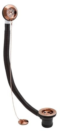 Milano Elizabeth Bath Waste with Plug and Ball Chain - Brushed Copper