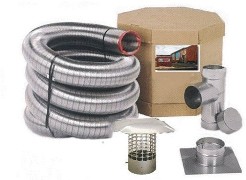 Forever Vent SW630SSK SmoothWall Double Ply Stainless Steel Chimney Liner Kit, 6-Inch x 30-Feet