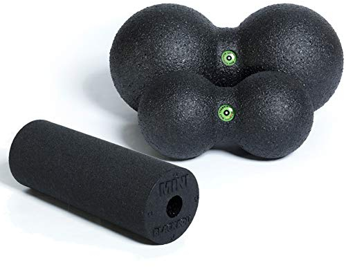 BLACKROLL® DUOBALL/MINI Set, Faszienrollen-Set zur Selbstmassage, Faszienbälle für Nacken und Rücken, BLACKROLL® Set: DUOBALL 08, DUOBALL 12 und MINI, mittlere Härte, Made in Germany, Schwarz