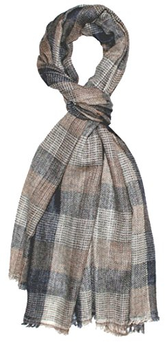 Lorenzo Cana Herren Schal Schaltuch 100% Kaschmir flauschig leichter Männerschal Kaschmirschal Naturfaser 70 cm x 200 cm, Braun Beige - 782041188