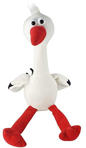 Kögler 75648 – Cigogne labertier-Harry, env. 24 cm, Peluche réactive avec Fonction de Lecture, retombe Tout drôle et se déplace à Piles