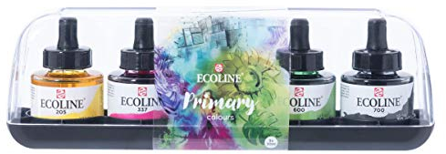 Ecoline, 5 x 30 ml Pipettenfarben Set Primärfarben, Primär