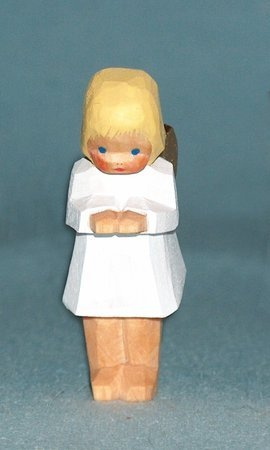Lotte Sievers-Hahn Engel neugierig blond Krippenfigur mit Baumwollbeutel