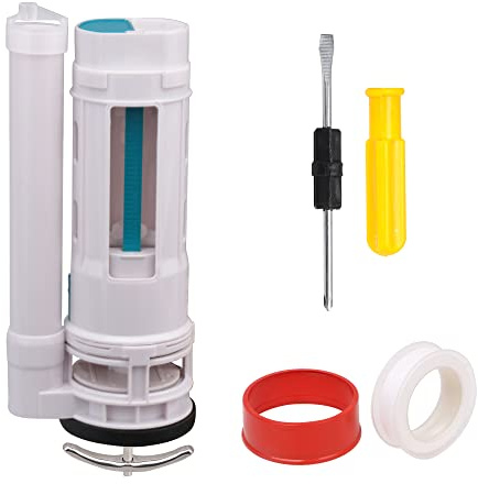 BQLZR White Toilet Cistern Dual Flush Push Button Valve 25cm Height Fit for Drain Diameter 65-75mm