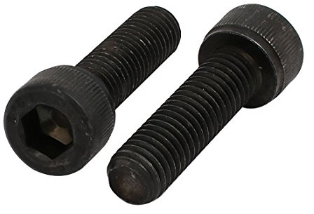 sourcing map 2 Stück Zylinderschrauben M10x35mm 12,9 Grad Innensechskantschraube Linksgewinde Schraube Schwarz