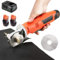 MXBAOHENG Electric Fabric Scissors 12V Cordless Round Cutter Maximum Cutting Thickness 25mm for Cutting Fabric/Carpet/Leather/Rubber/Paperboard (2 Batteries & 2 * 70mm Blade)