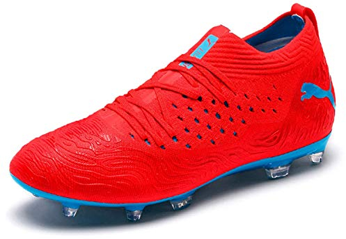 PUMA Future 19.2 Netfit FG/AG, Herren Fußballschuhe, Rot (RED Blast-BLEU Azur 01), 42.5 EU (8.5 UK)