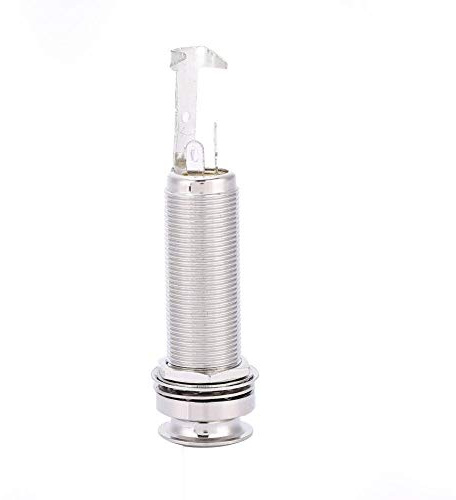 Gitarr Endpin Jack, Koppar Mono End Pin Uttag 6306 för elgitarr Ukulele Pickup (Silver)