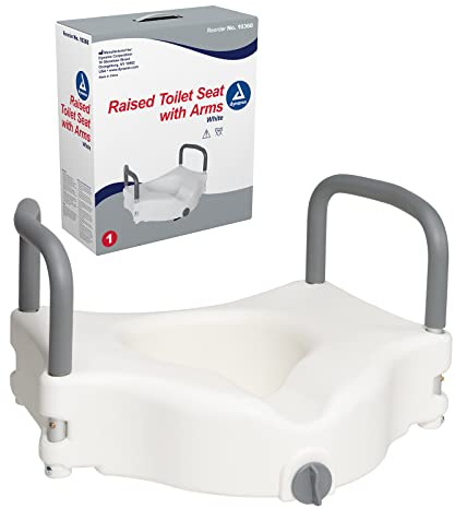 Dynarex - Sedile WC rialzato con braccioli, portatile