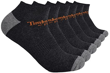 Timberland PRO Men's 6-Pack Low Cut Ankle Socks, Charcoal Heather, X-Large