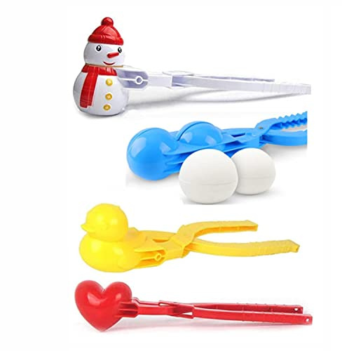 LATRAT 4 pinze per palla di neve, a forma di palline, per battaglie con palla di neve